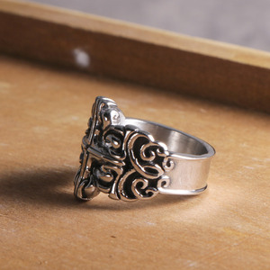 Men's <b>Titanium</b> Steel Cross <b>Ring</b> Vintage Artistic Design Everyday Wear SA342 - Product Image 4