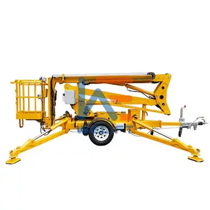 360 Spin 8-20m 200kg Towable Telescopic Arm Articulated Boom lift Diesel Hydraulic cherry picker spider lift boom