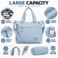 Sac fourre-tout en nylon léger personnalisé pour femmes, pour les trajets quotidiens, les voyages, grande capacité, sac à bandoulière avec plusieurs poches