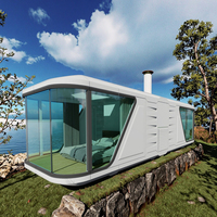 Space Capsule Fast-Construcred Steel Container Houses Waterproof Hotel and Houseboat Eco-Friendly Green Alternative for Life
