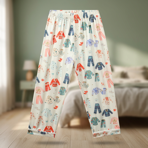 Pantalon de pyjama personnalisable pour filles, en polyester ultra-doux, avec impression personnalisée pour la tenue de nuit quotidienne - Product Image 2