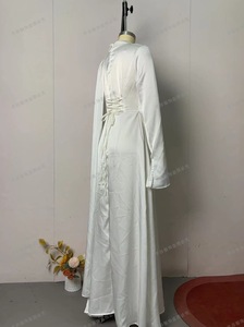 S0637Y 2026 Nuovo Abito da Sera da Donna in Stile Europeo e Americano, <span class=keywords><strong>Bianco</strong></span>, a <span class=keywords><strong>Maniche</strong></span> <span class=keywords><strong>Lunghe</strong></span>, con Collo Alto, Plissettato e Irregolare, Vestibilità Slim - Product Image 6