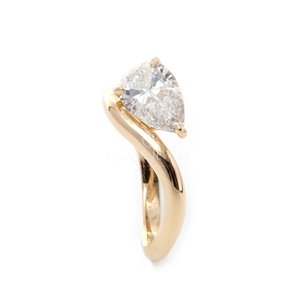 Bague élégante pour femme en argent sterling 925 plaqué or, style hip-hop, ajustable, avec diamants, bijou intemporel, finition brillante - Product Image 4