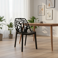 Chaises de salle à manger empilables modernes en fibre PP, légères, imperméables, pour intérieur/extérieur, chaises en plastique empilables pour bistrot, maison, école, appartement