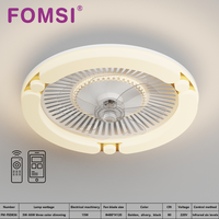 Ventilateur de plafond LED FOMSI 3-66W à profil bas avec 7 pales, lampe dimmable 3CCT, contrôle intelligent par télécommande/application pour chambre et salon