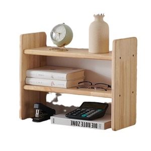 <b>Desktop</b> Storage <b>Shelf</b> Solid Wood 3 Tier Bookshelf Modern Minimalist Desk Organizer For Office Home Study Space - Product Image 5