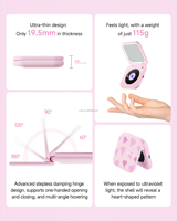 Miroir de maquillage intelligent avec caméra UV, 3 couleurs de lumière, commandé par le toucher, rechargeable par USB, avec technologie de détection UV LOOK