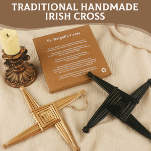 Cruz de pared de paja de Santa Brígida, juego de regalo irlandés, tarjeta de bendición, decoración del hogar, auténtica Cruz Natural hecha a mano - Product Image 3