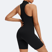 Combinaison de yoga une pièce pour femme, coupe ajustée, avec fermeture éclair dorsale, en Spandex/Nylon, anti-transpiration et respirante, vente en gros