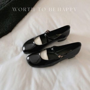 Versión de Piel de Vacuno~Estilo Su <span class=keywords><strong>Yinyin</strong></span>, Zapatos de Mujer Mary Jane con Tacón Cuadrado y Correa con Hebilla de Cuero Patentado, Forro de Piel de Oveja, Novedad de Verano - Product Image 2