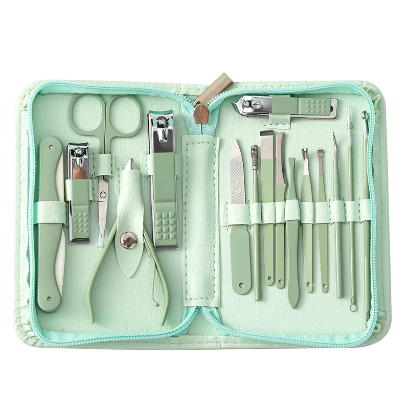 Wholesale 16 in 1 Stainless Steel Manicure Set Nail Clipper Manicure Pedicure Set