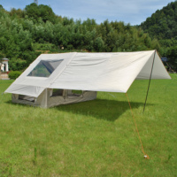 Tente gonflable avec auvent, tente à gonflage rapide, tente chaude avec pompe et cheminée, tente gonflable pour le camping, tente pneumatique facile à installer