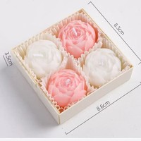 Rosen-Duft Aromatherapie-Kunstkerzen Geschenkbox-Set Handgemachte Sojawachs-Blumenkerzen Kleine Souvenirs für Feiertage & Jahrestage