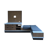 Meuble TV long en bois MDF personnalisé pour chambre d'hôtel, meuble TV classique pour hôtel, table de télévision en bois massif pour hôtel