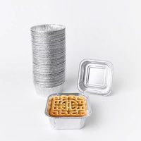 PLASTICPRO Moules de cuisson carrés miniatures jetables en aluminium 3''x3''x2'' compatibles congélateur, lot de 25 pour la cuisson de gâteaux, brownies, pain