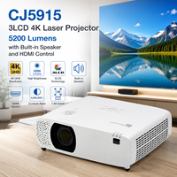 Projecteur laser 4K 3LCD CJ5915 avec haut-parleur intégré, 5200 lumens et mise sous tension rapide
