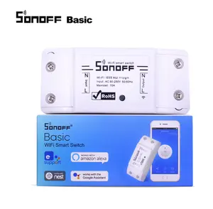 Itead Sonoff基本R2 Wifi DIY智能无线遥控开关Domotica灯光控制器模块与Alexa谷歌家庭eWeLink配合使用