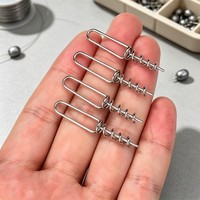 Lot de 10 vis à œillet fixe en acier inoxydable avec connecteur à ressort sécurisé pour leurres souples, montage en eau salée et eau douce