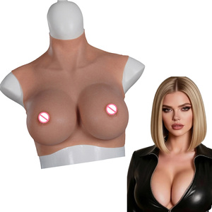 Prothèse mammaire en silicone à col montant pour cosplay <span class=keywords><strong>transgenre</strong></span> homme-<span class=keywords><strong>femme</strong></span>, gros faux seins avec veines cutanées réalistes - Product Image 1