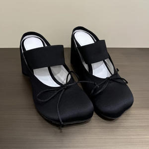 Zapatos Mary Jane vintage franceses con lazo de seda, de boca baja, para mujer, de primavera y otoño, con tacón grueso, para usar al aire libre, sandalias casuales tipo baotu. - Product Image 5