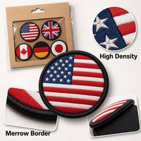 Lot de 5 patchs chenille 3D alphabet drapeaux de pays (États-Unis, Royaume-Uni, Allemagne, Japon) brodés thermocollants pour sacs à dos et bagages personnalisés