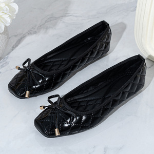 <b>Summer</b> Embroidered Casual Pointed Toe Slip-on <b>Flats</b> PU Upper Lightweight Design Comfortable Insole Fashion Trend High Ballet - Product Image 2