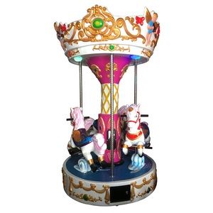 Bán 3 Chỗ Chạy Bằng Tiền Xu Merry Go Round Cho Trẻ Em Băng Chuyền Băng Chuyền Mini Di Động Cho Trẻ Em - Product Image 1