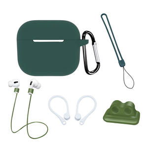 Nuovo prodotto di fabbrica Silicone morbido 6 in 1 per Airpods pro 3 custodie Premium per auricolari Apple con gancio - Product Image 5