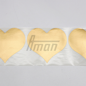 Heart Shape <b>Scratch</b> Off Sticker Golden PET Wear Resistant Anti-Counterfeit Label for Game Card Recharge Card B2B Supply - Product Image 2