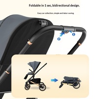 Poussette bébé modèle A8, cadre en alliage d'aluminium, pliable, absorption des chocs bidirectionnelle, pour nouveau-nés de 6 mois, quatre roues, pliage à une touche