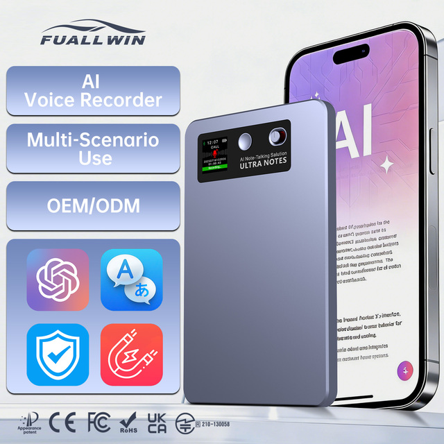 ChatGPT-5 152 Language MINI AI Voice Recorder Transcribe Smart Magnet Dictaphone 35H Battery Life Wireless Voice Note Organizer