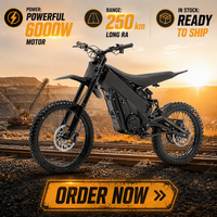 Moto tout-terrain électrique Talaria X3 Pro noire, Talaria XXX Pro 6000W, puissante moto électrique double usage, moto de course