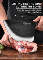 Couteau à désosser et hachoir de boucher, outil de cuisine robuste, conception durable, 56-58 HRC, finition polie, construction à lame pleine, couteau de boucher lourd et robuste