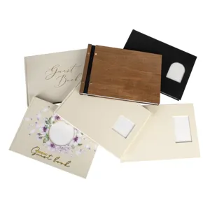 Pro Buyer preferito organizzatore di taccuini in venatura del legno diario dei voti libro personalizzato Guestbook con copertina rigida libro di nozze