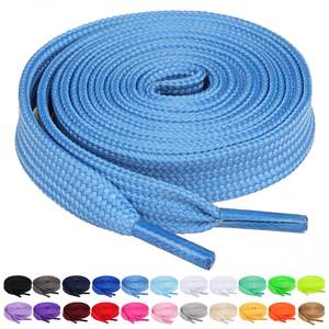 Lacets plats tressés colorés en polyester, lacets de chaussures de sport personnalisés pour baskets décontractées, vente en gros - Product Image 1