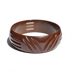 Best Vintage Handmade <b>Resin</b> Bangle Bracelet Design Orange Yellow Marbled Round Shape Women's Jewelry <b>Craft</b> Gift for Woman - Product Image 6