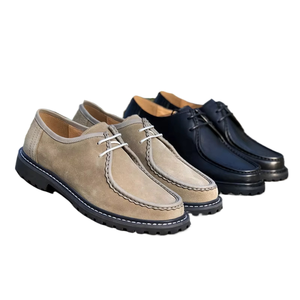 Chaussures pour Hommes Personnalisées Rétro en Daim et Cuir Véritable, à Tige Haute, à Semelle Épaisse, Style Décontracté et de Marche, type Dangaroo Boot, Mocassins Habillés et Derby, Printemps - Product Image 1