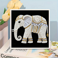 Kit de peinture artistique 3D DIY fait main avec perles et diamants, œuvre d'art éléphant en perles de luxe, peinture décorative pour la décoration intérieure