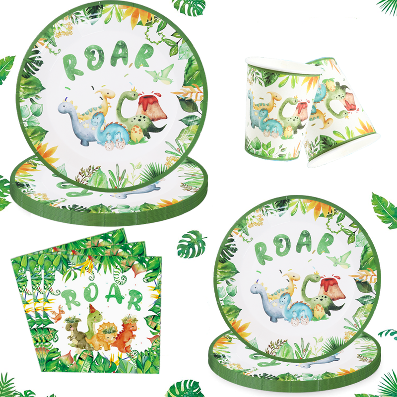 Custom Printed Green Cartoon Dinosaur Theme
