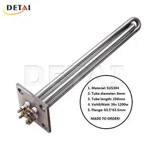 Flat Flange Water Heating Element 36V 1200W Electric Tubular Heater Water Heater Resistance