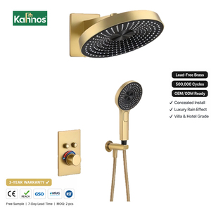 Black Gold Shower Valve Wall Shower Set Stainless Steel Ceramic Rainfall Jet Modern Concealed Single Handle Basin Mixer Faucet - Product Image 1