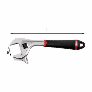 Clé à molette réglable 294 Ag, longueur 150 mm, avec poignée noire, pour la plomberie et les réparations mécaniques - Product Image 1