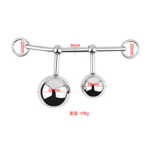 DK fábrica New <span class=keywords><strong>Anal</strong></span> Beads Aço Inoxidável Butt Hook Double Hole Insert <span class=keywords><strong>Sex</strong></span> <span class=keywords><strong>Toy</strong></span> Removível Dois Tamanho Bolas Para Feminino Masculino - Product Image 6