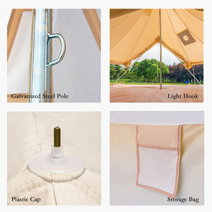 Nuovo Design moderno tela di cotone resistente per esterni 3m 5m 6m Teepee yglamping quattro stagioni campana a cupola pavimento rimovibile - Product Image 4