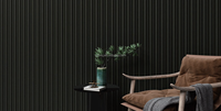 Panneau en métal noir anthracite mat sculpté, revêtement mural isolant en PU de 16 mm de qualité supérieure, bardage extérieur minimaliste de luxe
