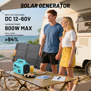 Máy phát điện cầm tay fecoda 1800Wpower + kịch bản Bảng điều khiển năng lượng mặt trời 200W sử dụng năng lượng hiển thị kỹ thuật số trực quan + Chế độ đa sạc - Product Image 5