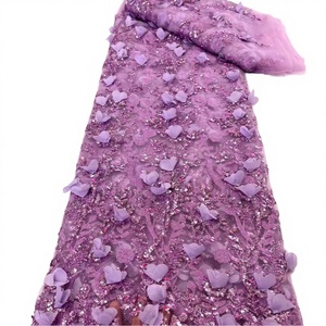 New Hot Selling Breathable Three-dimensional Flower Embroidery Lace Fabric for Women Dresses - Product Image 4