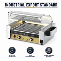 Pemanggang Hot Dog Listrik Komersial 110V 220V dengan Pelindung Kaca untuk Sosis Hot Dog, Toko Serba Ada, Warung Jajanan