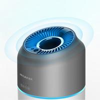 Purificateur d'air intelligent portable pour voiture, alimenté par batterie, avec filtre à charbon actif HEPA et capteur de geste automatique, pour la maison