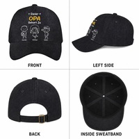 Casquette de baseball personnalisée brodée pour grand-père, 6 panneaux, réglable, cadeau familial, fabricant, vente en gros, faible MOQ